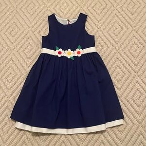 NBW Florence Eiseman Blue Dress w/ Applique Flowers